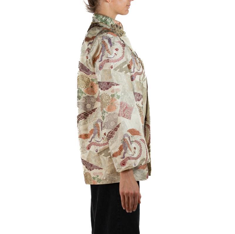 1940S Japanese Kimono Silk Brocade Jacket In Excellent Condition For Sale In New York, NY