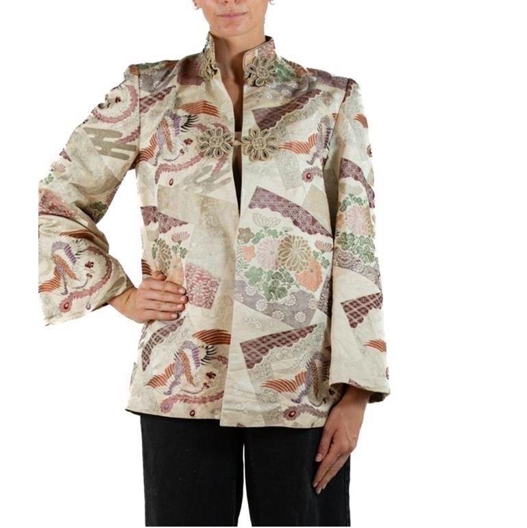 1940S Japanese Kimono Silk Brocade Jacket For Sale 1