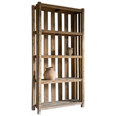 1940s japonés vintage de madera maciza 4 niveles de altura estante de almacenamiento wabi sabi orgánica