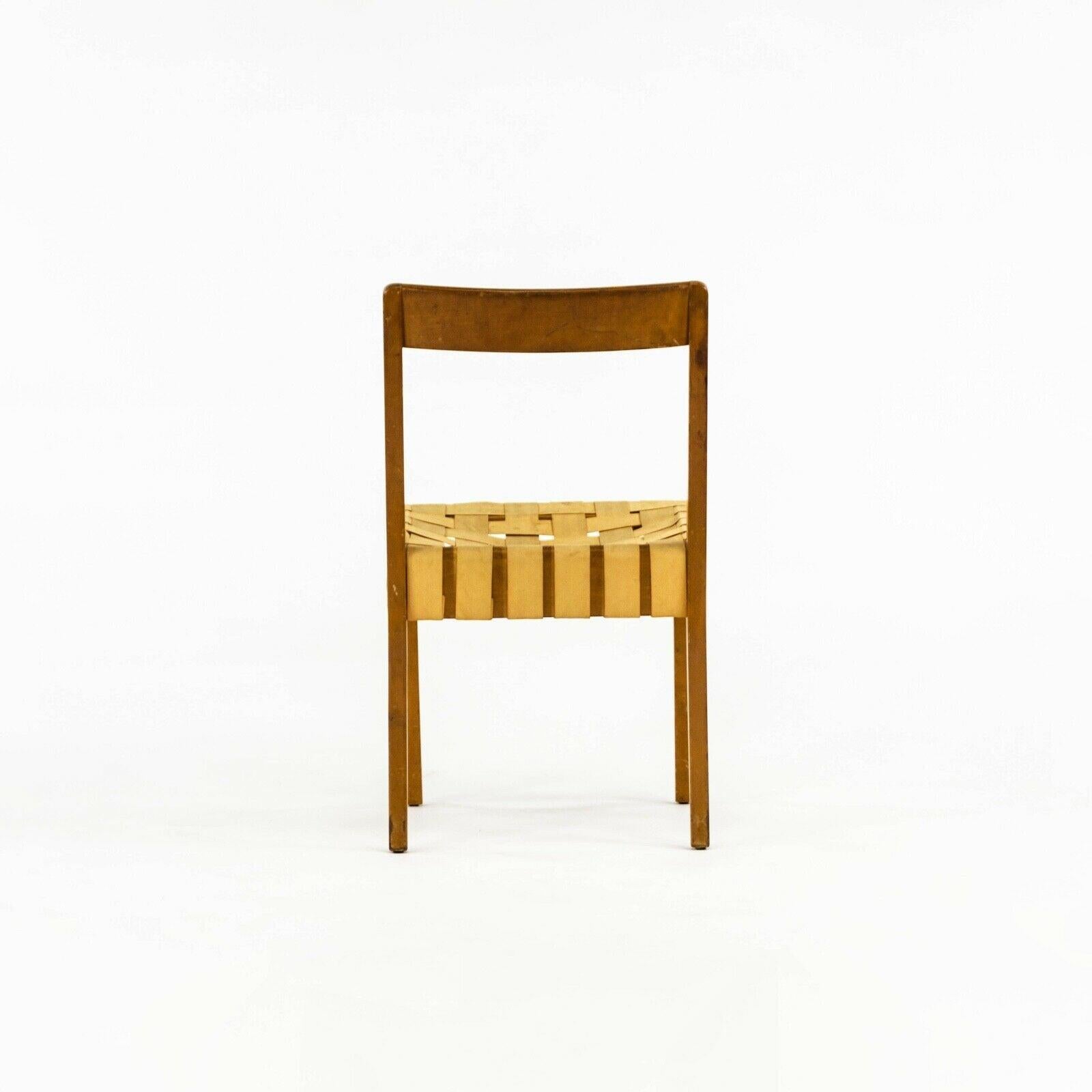 Mid-20th Century 1940s Jens Risom For Knoll Associates 666 WSP Dining Chair with Webbing in Maple For Sale