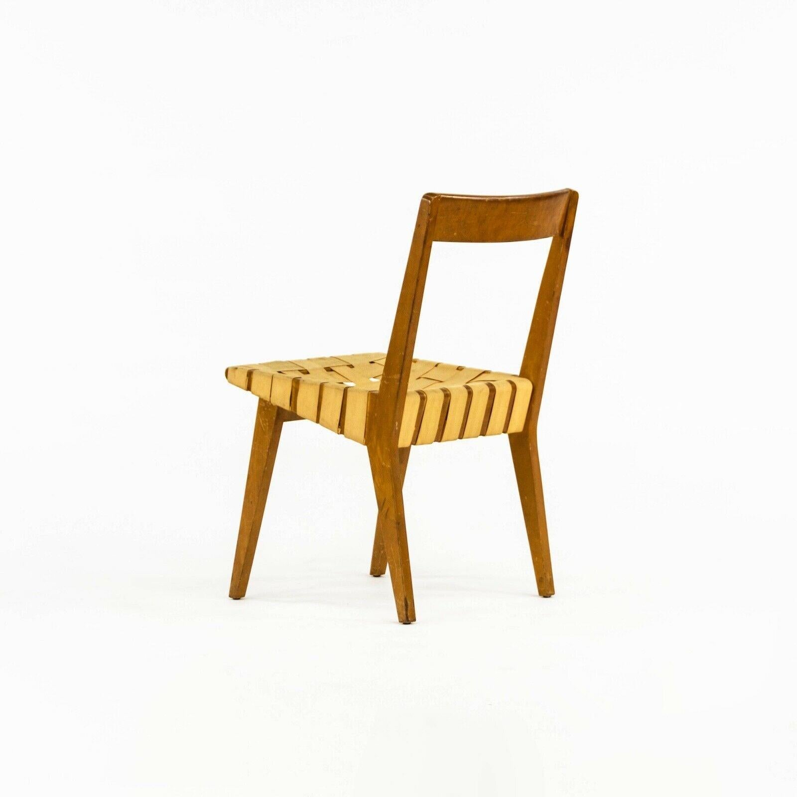 1940s Jens Risom For Knoll Associates 666 WSP Dining Chair with Webbing in Maple For Sale 1