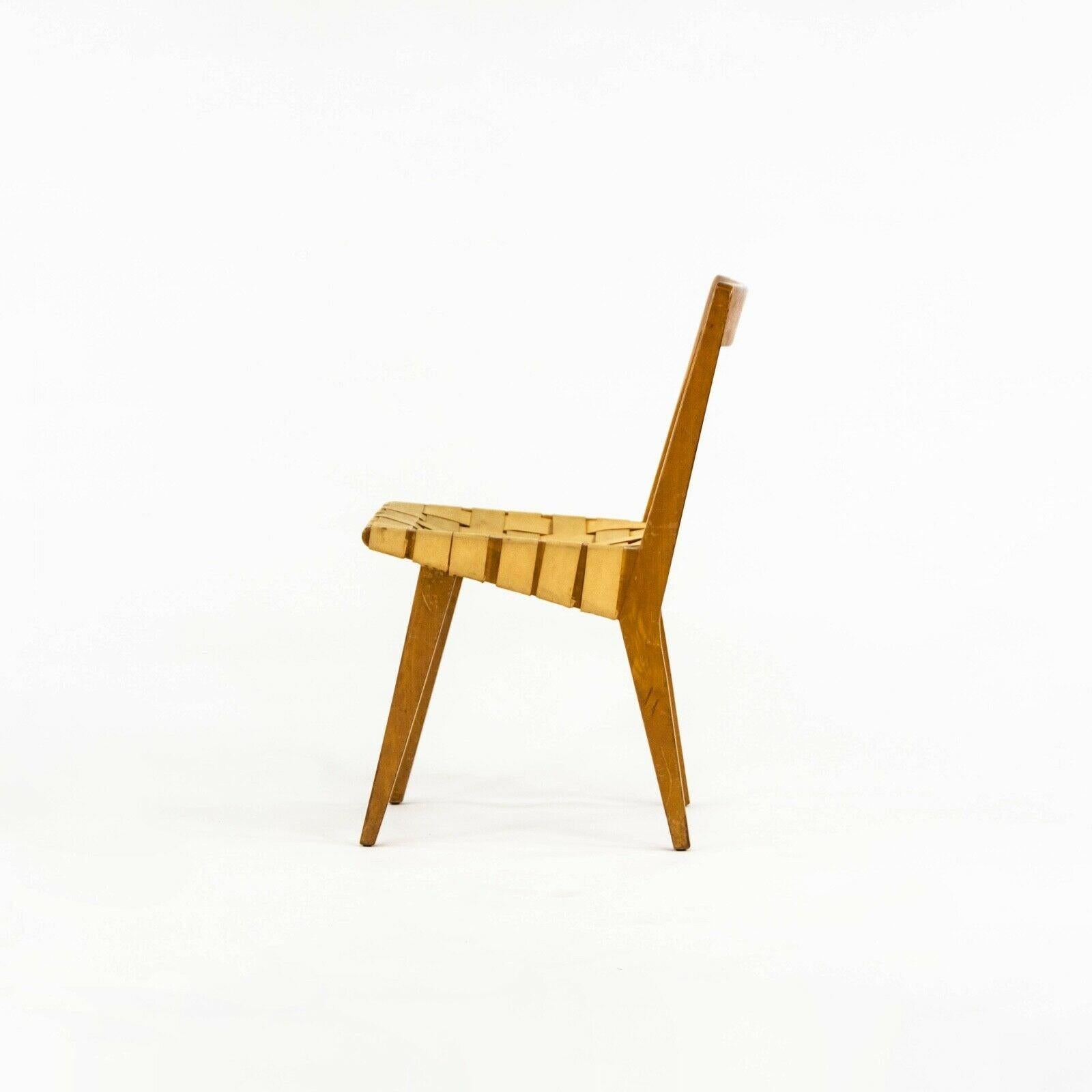 1940s Jens Risom For Knoll Associates 666 WSP Dining Chair with Webbing in Maple For Sale 2