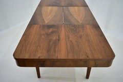 1940s Jindrich Halabala Extendable Dining Table in Walnut, Czechoslovakia