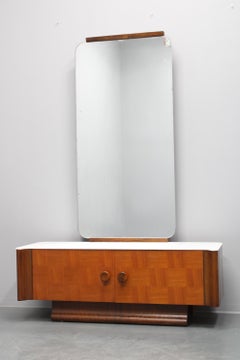 1940s Jindrich Halabala Mirror Cabinet, Czechoslovakia