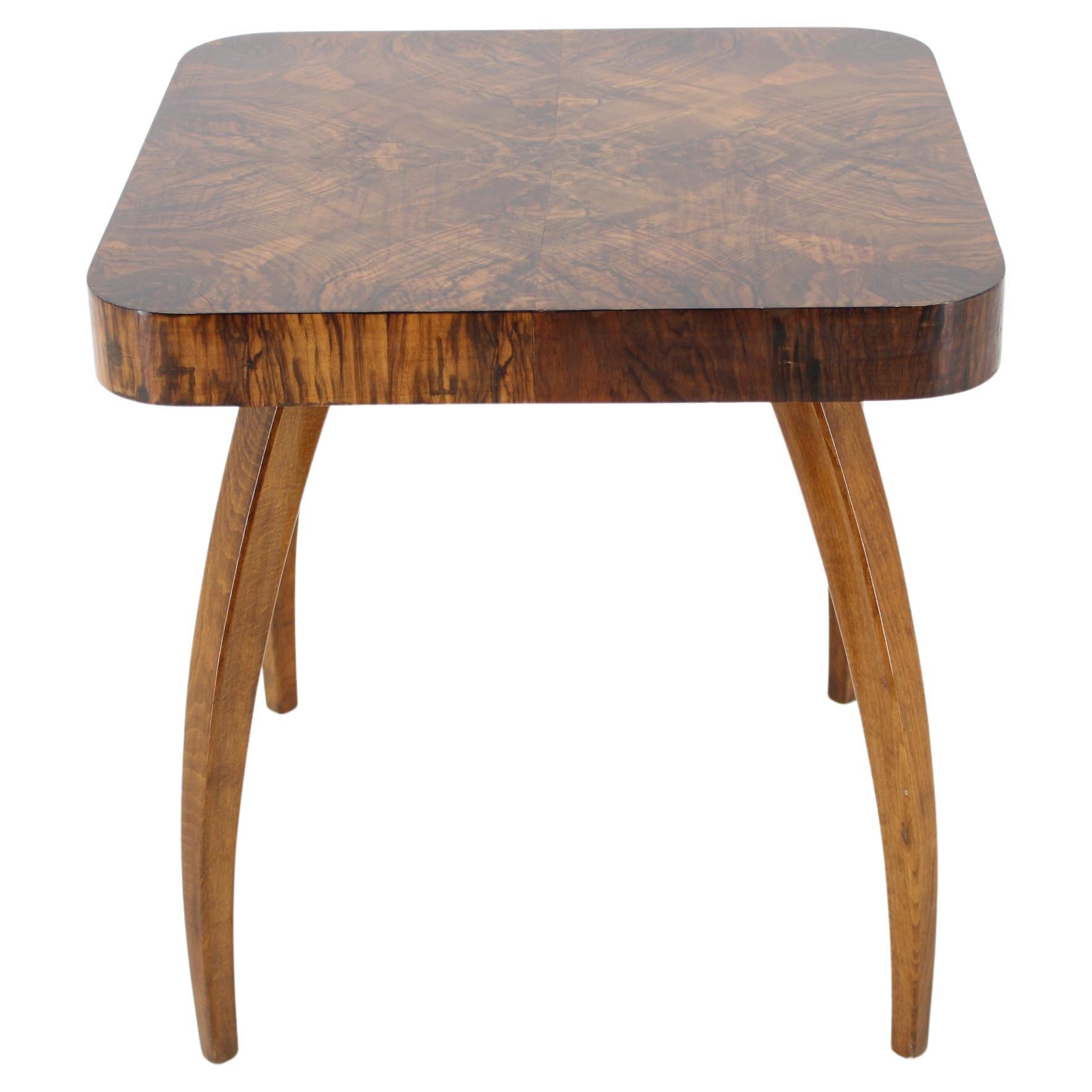 1940s Jindrich Halabala Restored "Spider" Coffee Table in Walnut Finish, Czechos For Sale