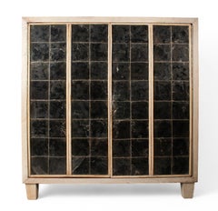 1940s J.M. Frank-Style Parchment-Covered Wood Cabinet by Comte S.A., Argentina