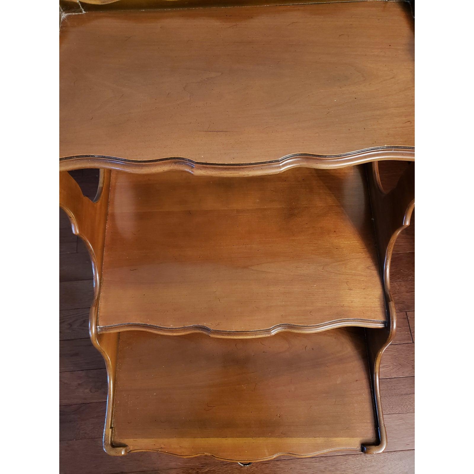 Brass 1940s John Widdicomb Mid-Century Modern 3 Tier End Table For Sale