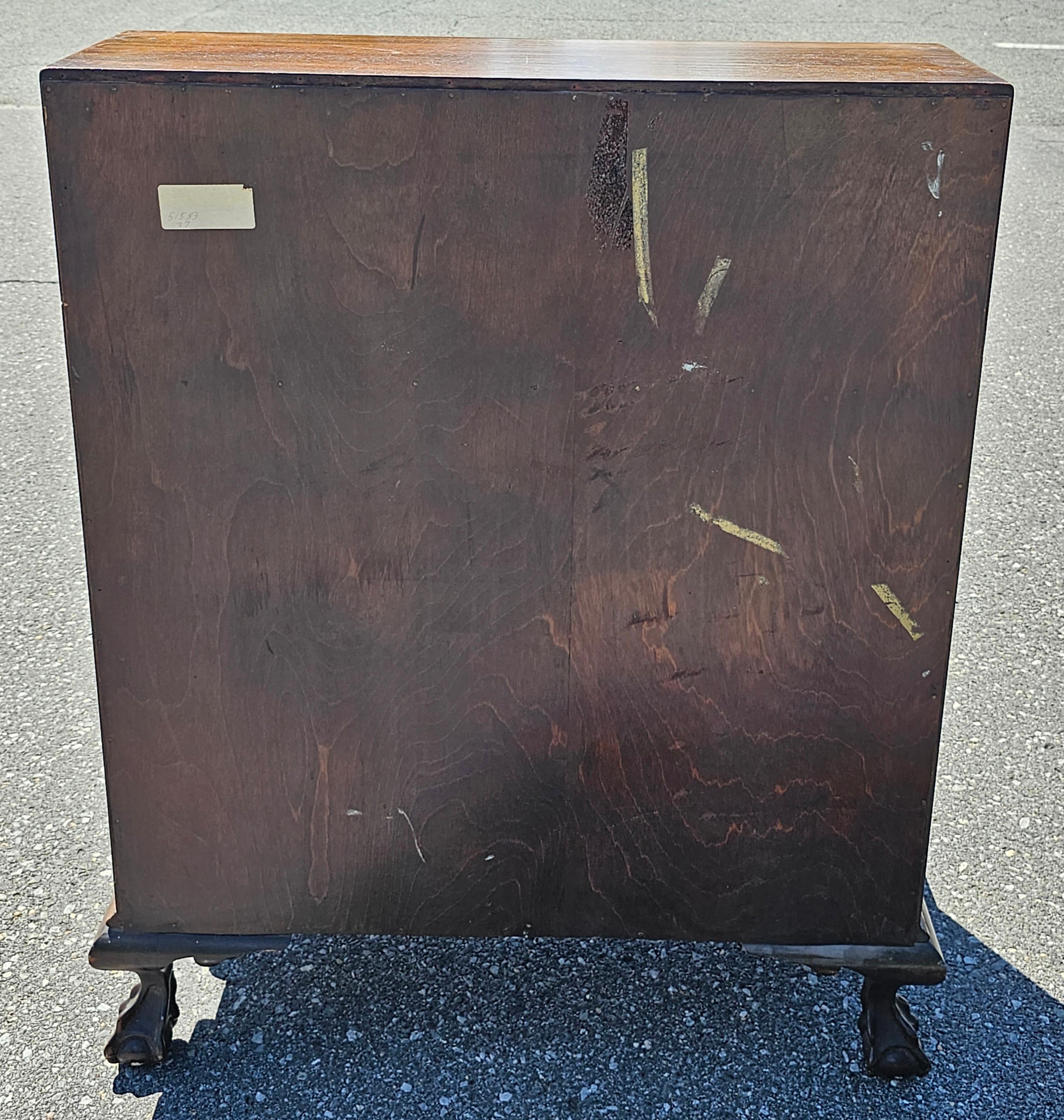 1940er Johnson Furniture Co. Chippendale Mahagoni Oxbow Slant Front Desk im Angebot 2