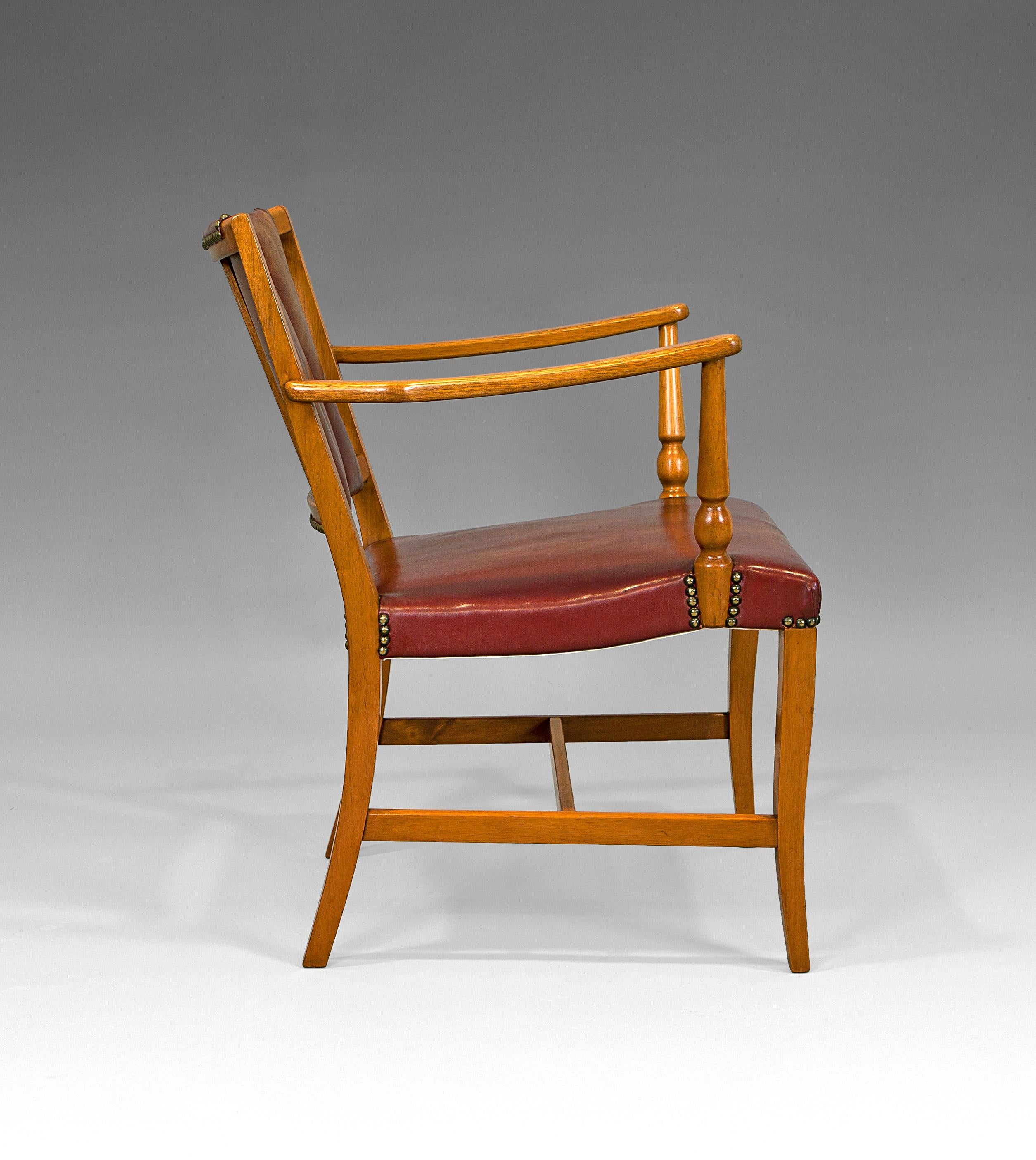 Swedish 1940'S Josef Frank ''2067'' Leather Easy Chair for Svenskt Tenn