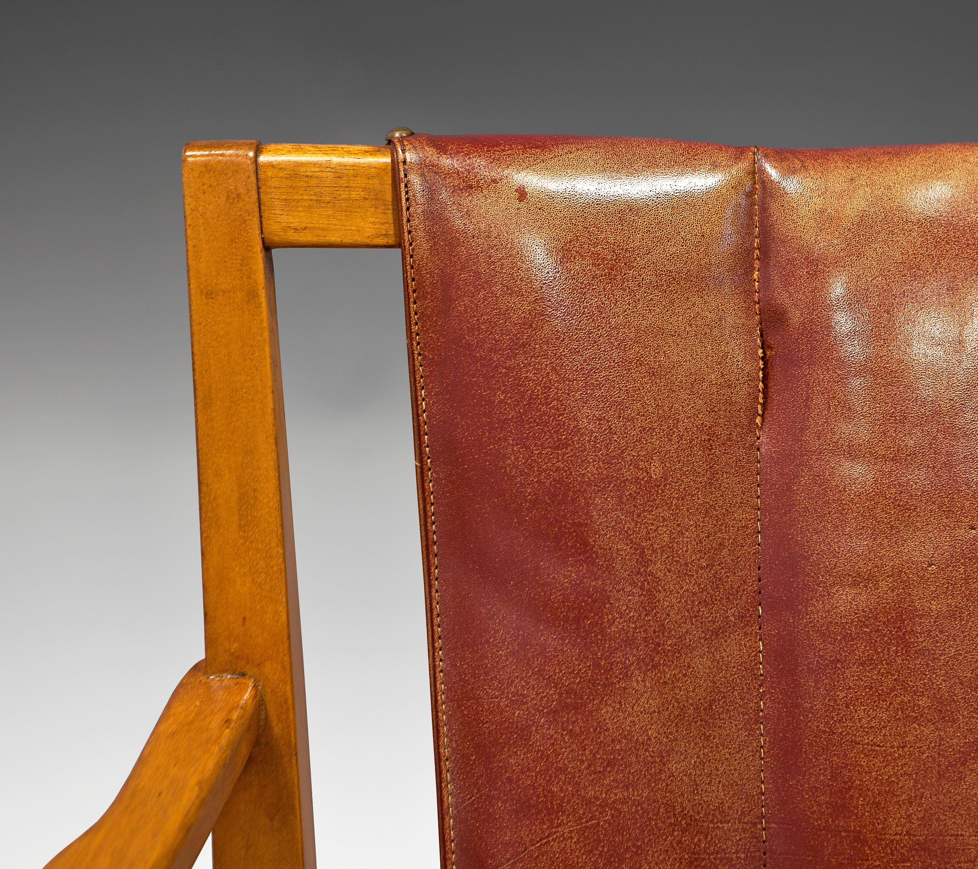 Mid-20th Century 1940'S Josef Frank ''2067'' Leather Easy Chair for Svenskt Tenn