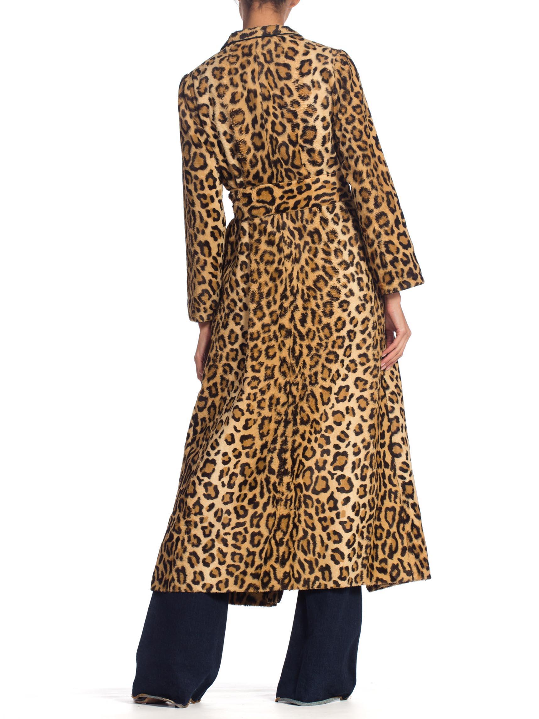 Women's 1940'S Juel Park Beverly Hills Couture Leopard Velvet Coat Lined In Red Silk
