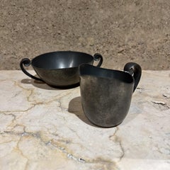 1940s Just Andersen Pewter Sugar Creamer Set Denmark