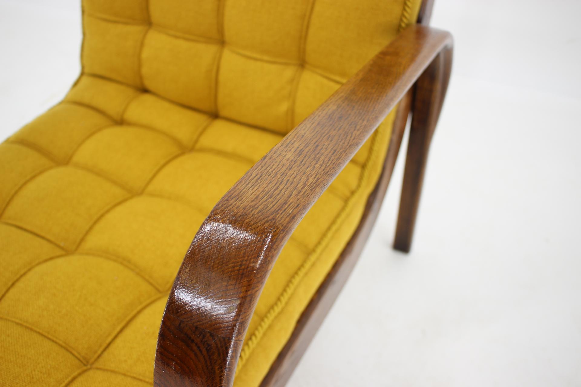 1940s Karel Kozelka And Antonin Kropacek Oak Armchair, Czechoslovakia 2