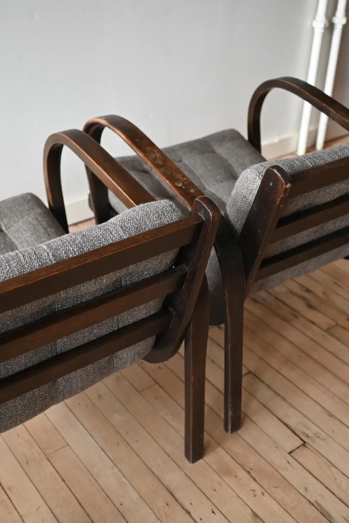 1940's Karel Koželka & Antonín Kropáček Armchairs, a Pair For Sale 1