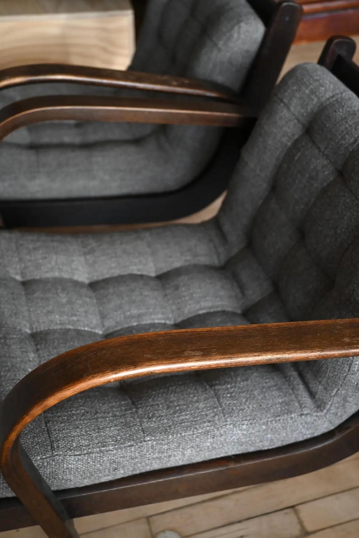 1940's Karel Koželka & Antonín Kropáček Armchairs, a Pair For Sale 2