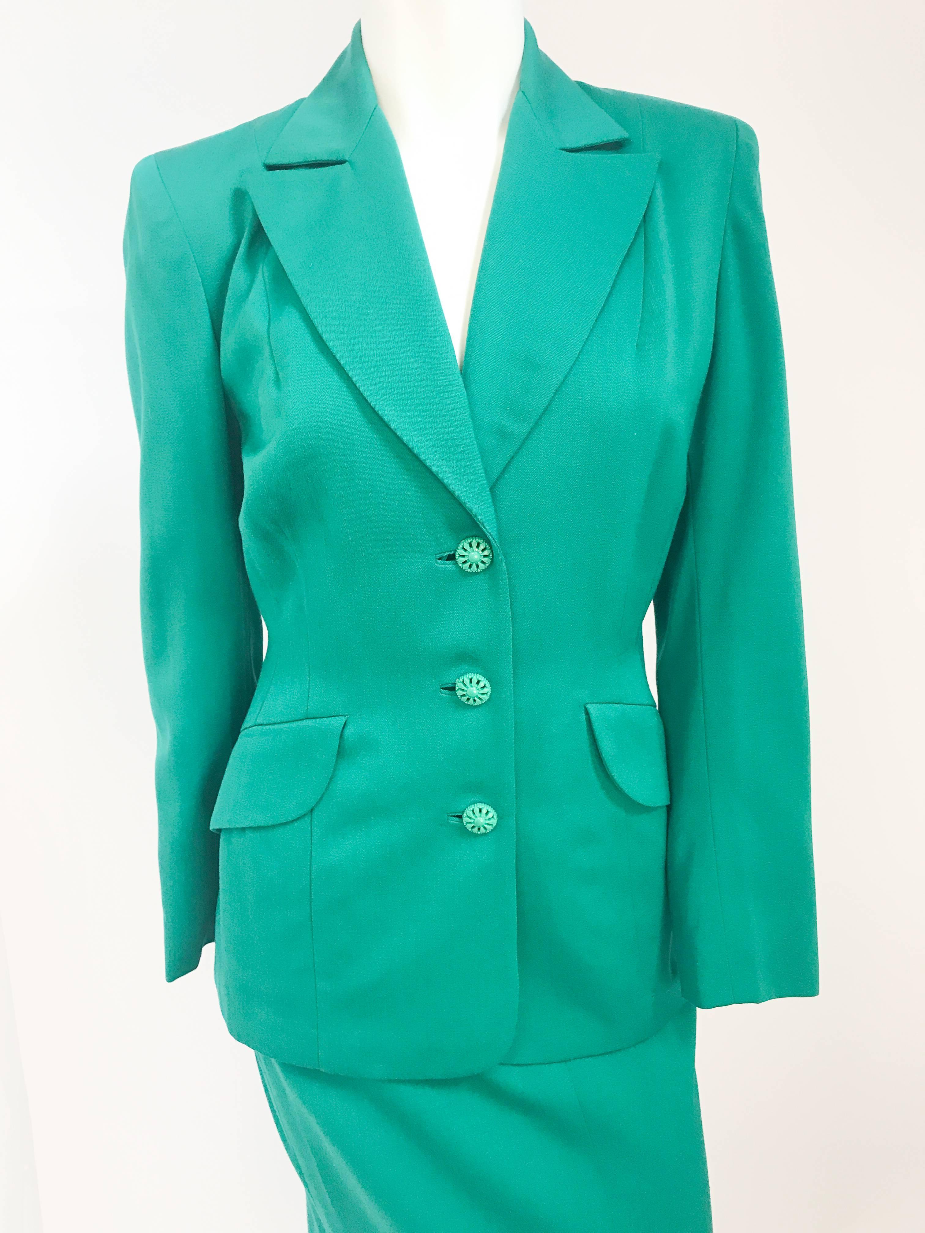 Costume vert Kelly des années 1940 Pour femmes en vente