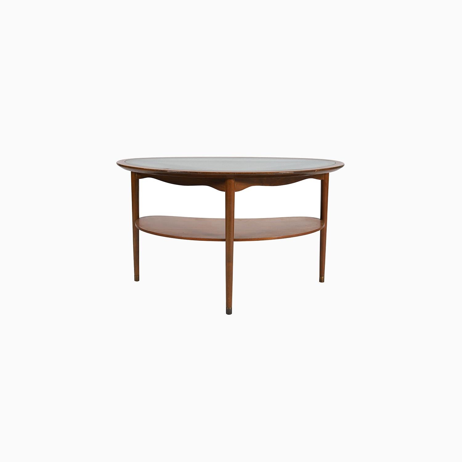 Laqué Table basse en forme de rein avec plateau en verre par Anton Kildeberg, années 1940 en vente