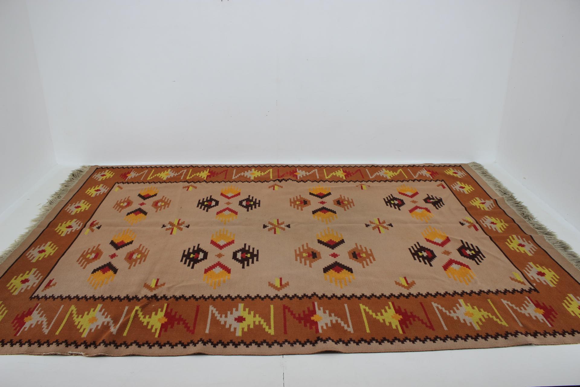 1940s Kilim wool Carpet/Rug, Czechoslovakia For Sale 5
