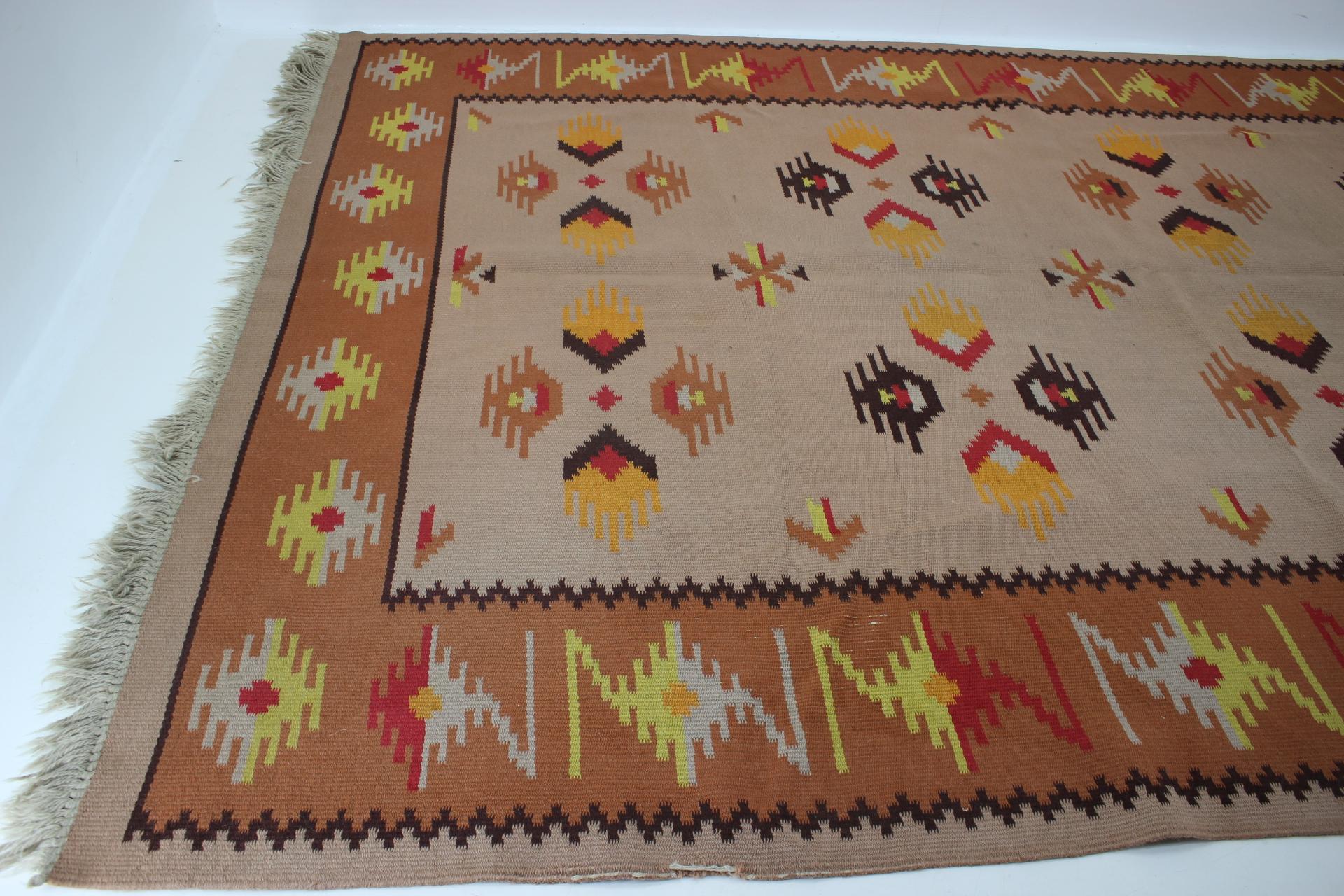 Mid-20th Century 1940s Kilim wool Carpet/Rug, Czechoslovakia For Sale