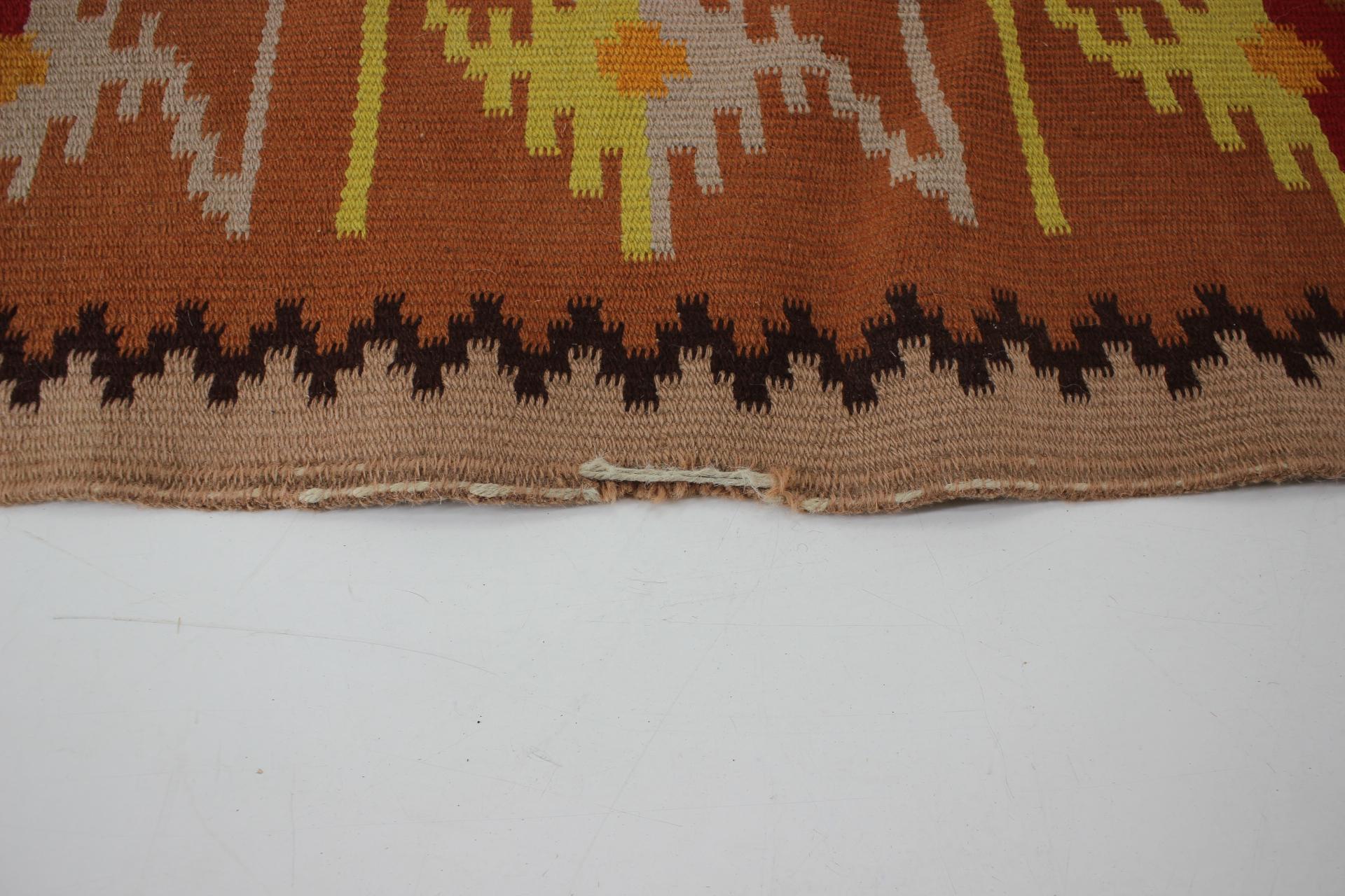 1940s Kilim wool Carpet/Rug, Czechoslovakia For Sale 2