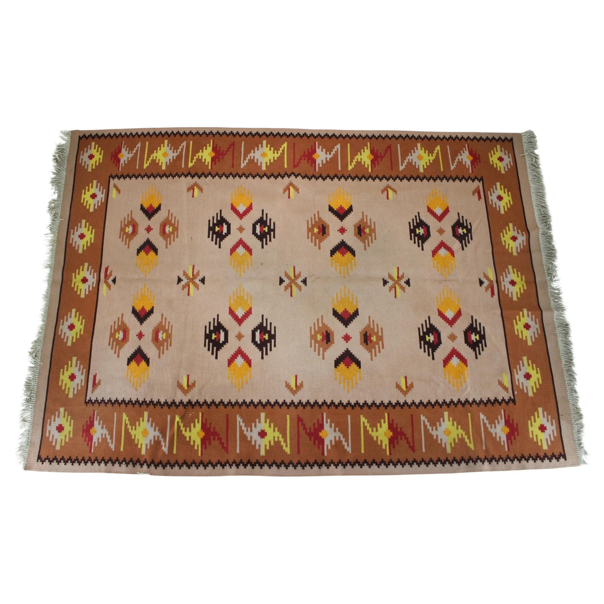 1940s Kilim wool Carpet/Rug, Czechoslovakia