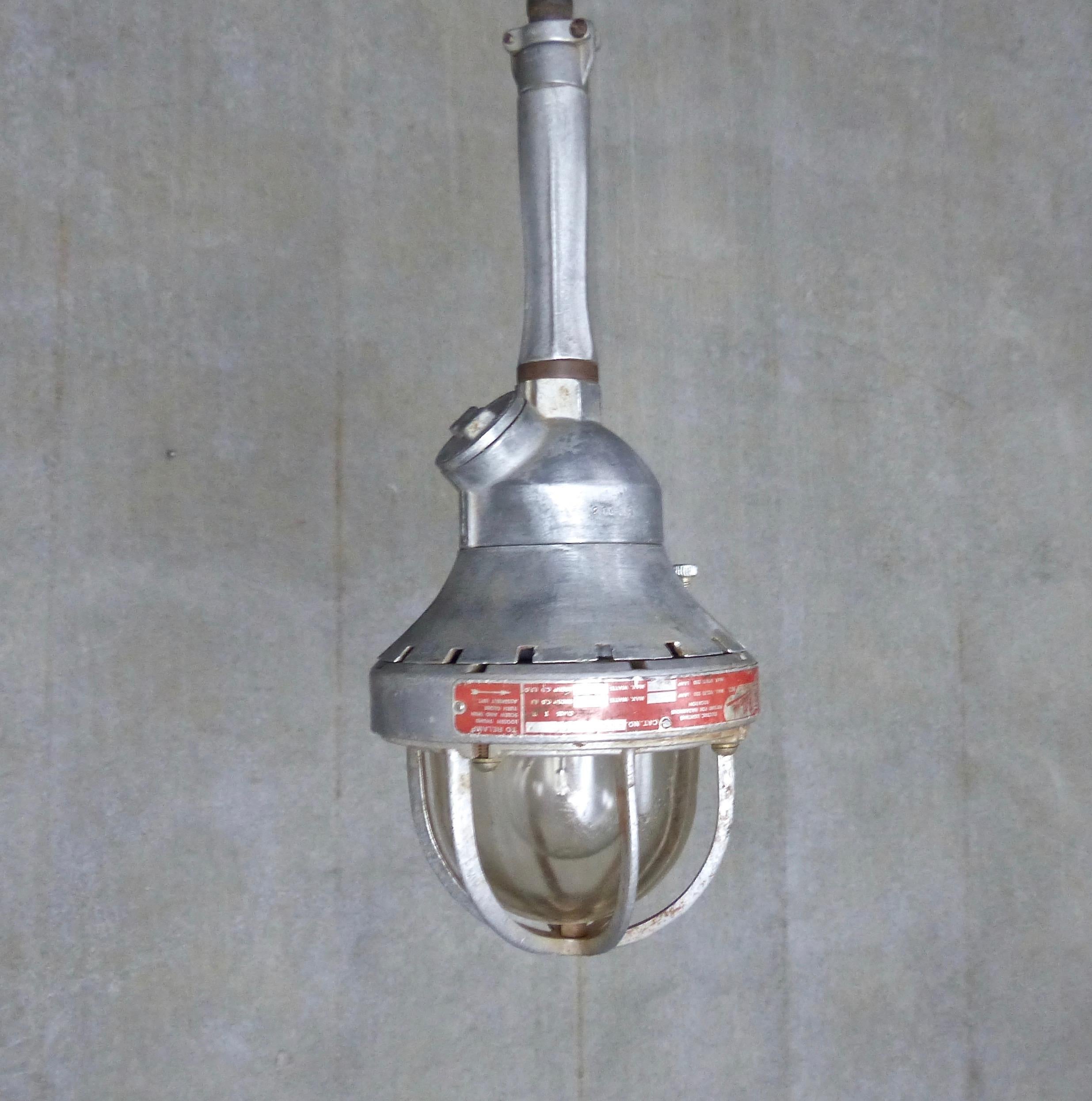American 1940s Killark Industrial Factory Pendant Light, St. Louis, MO