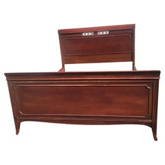 1940s Kindel Mahogany Full Size Sleigh Bed