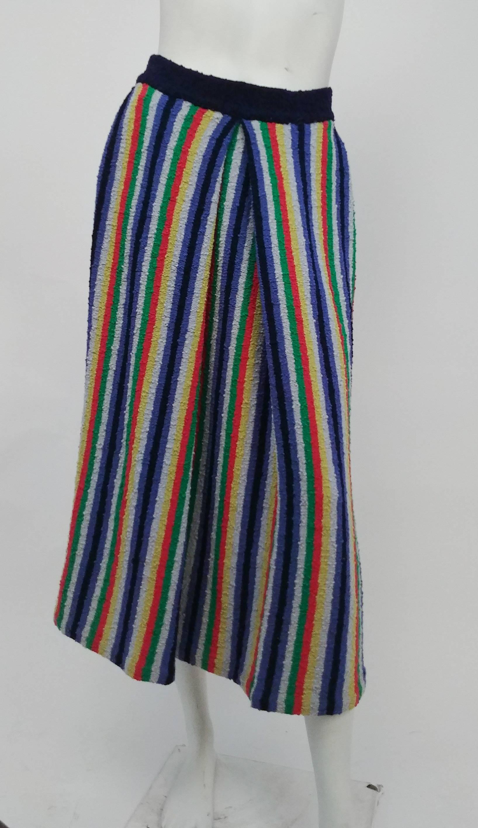 1940s Knit Multicolor Stripe Sweater and Skirt Set For Sale at 1stDibs ...