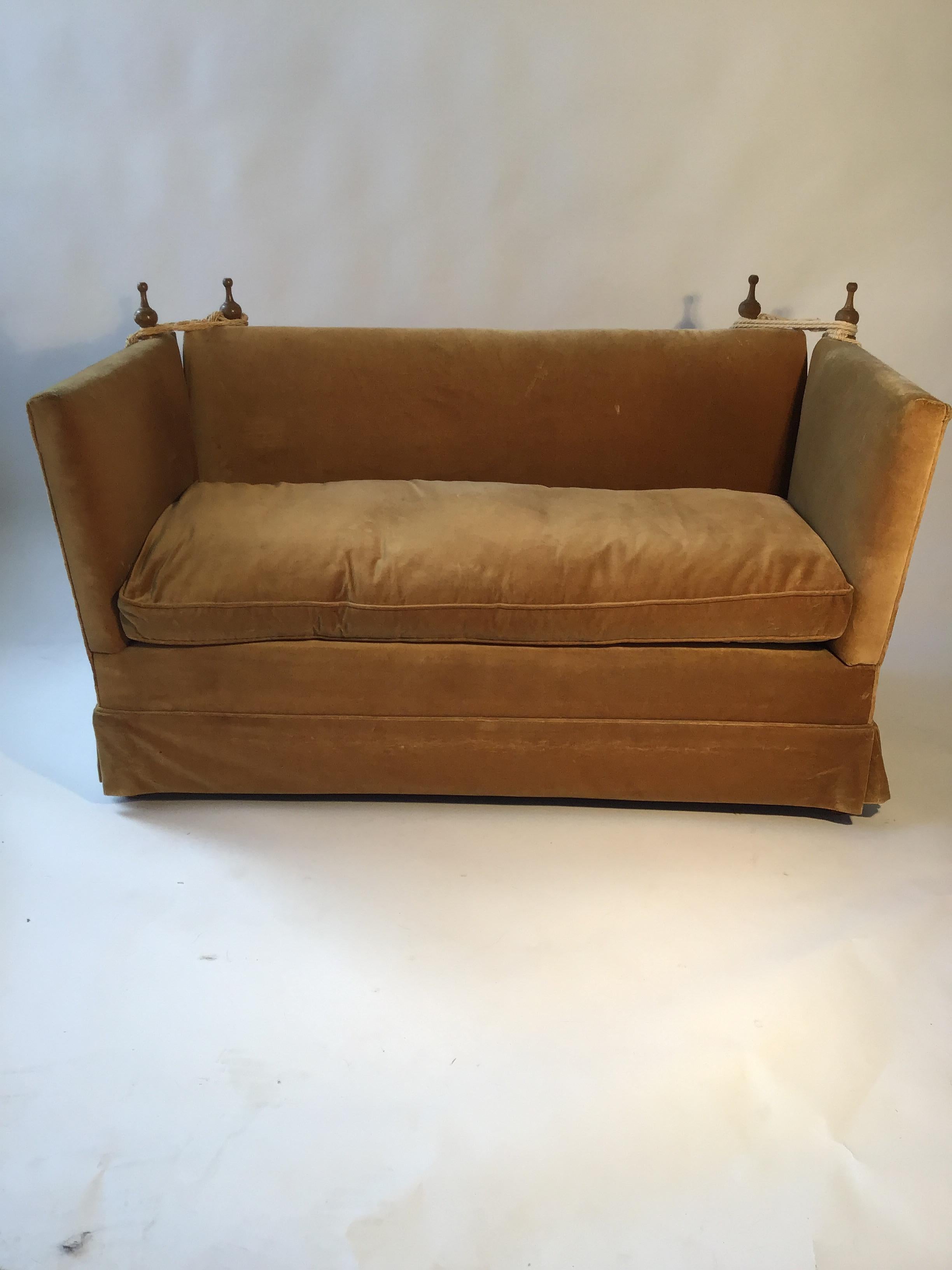 1940s Knole sofa, down cushion, needs reupholstering.