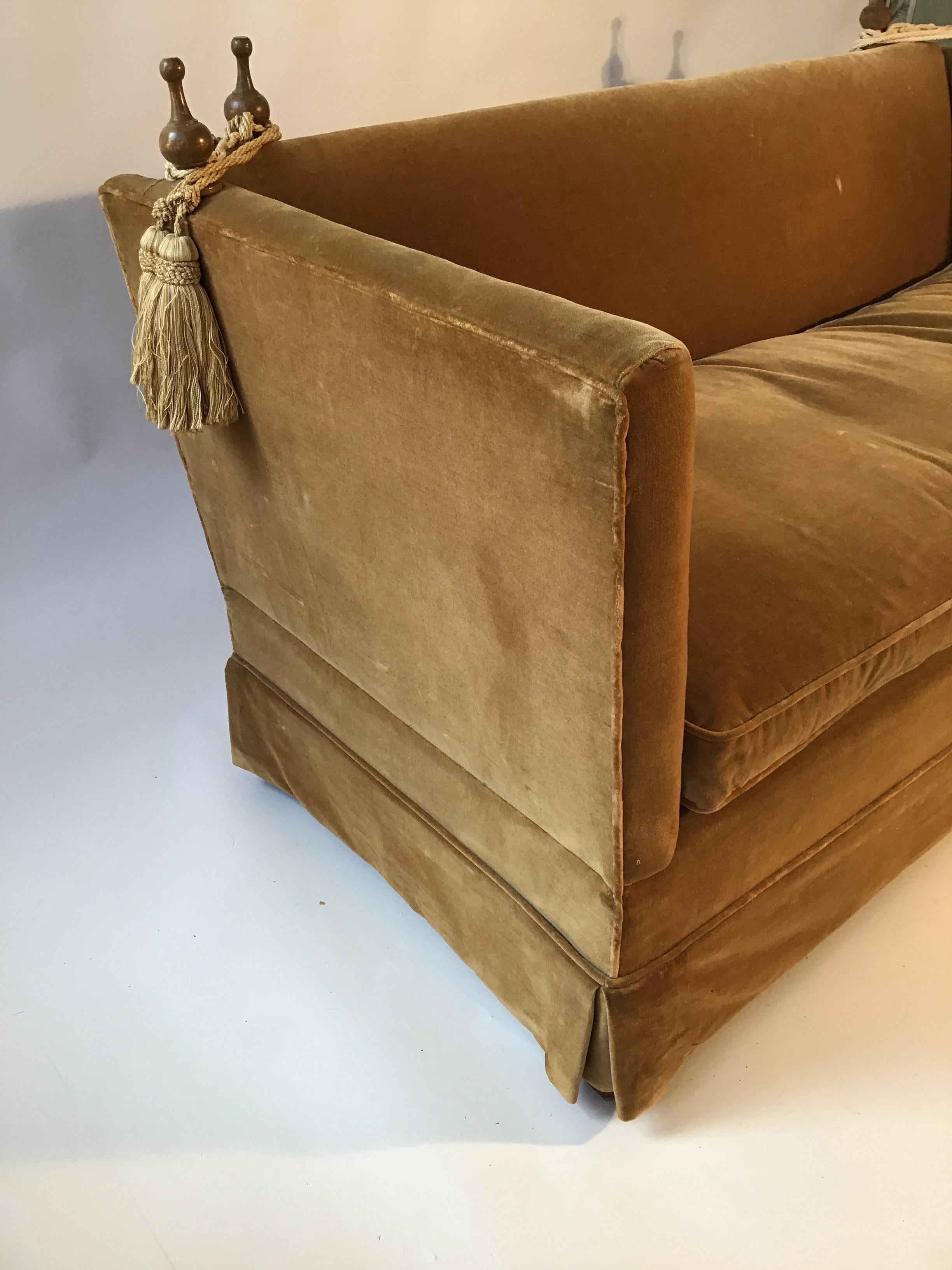 1940s Knole Sofa with Down Cushion In Good Condition In Tarrytown, NY