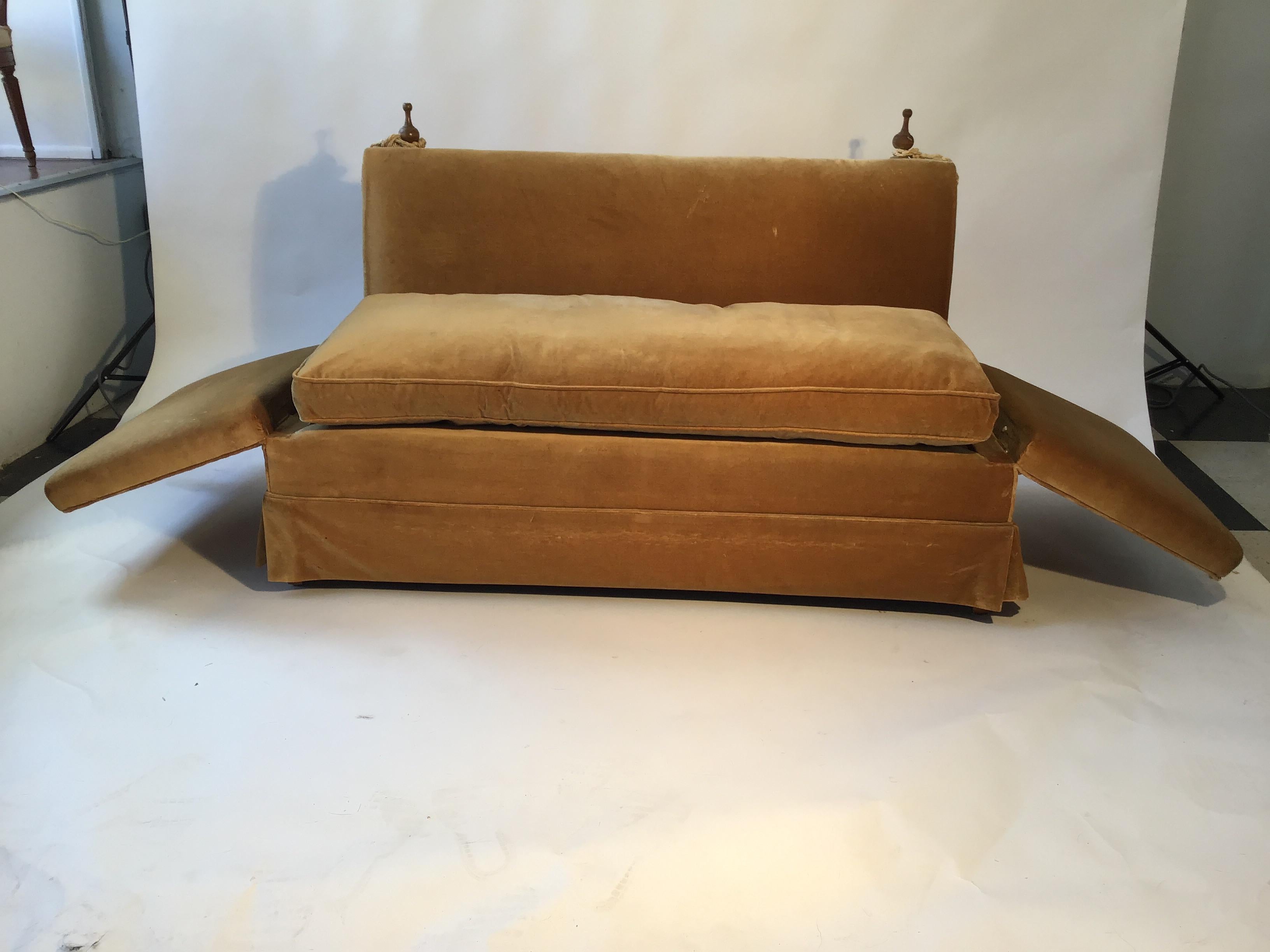 Upholstery 1940s Knole Sofa with Down Cushion