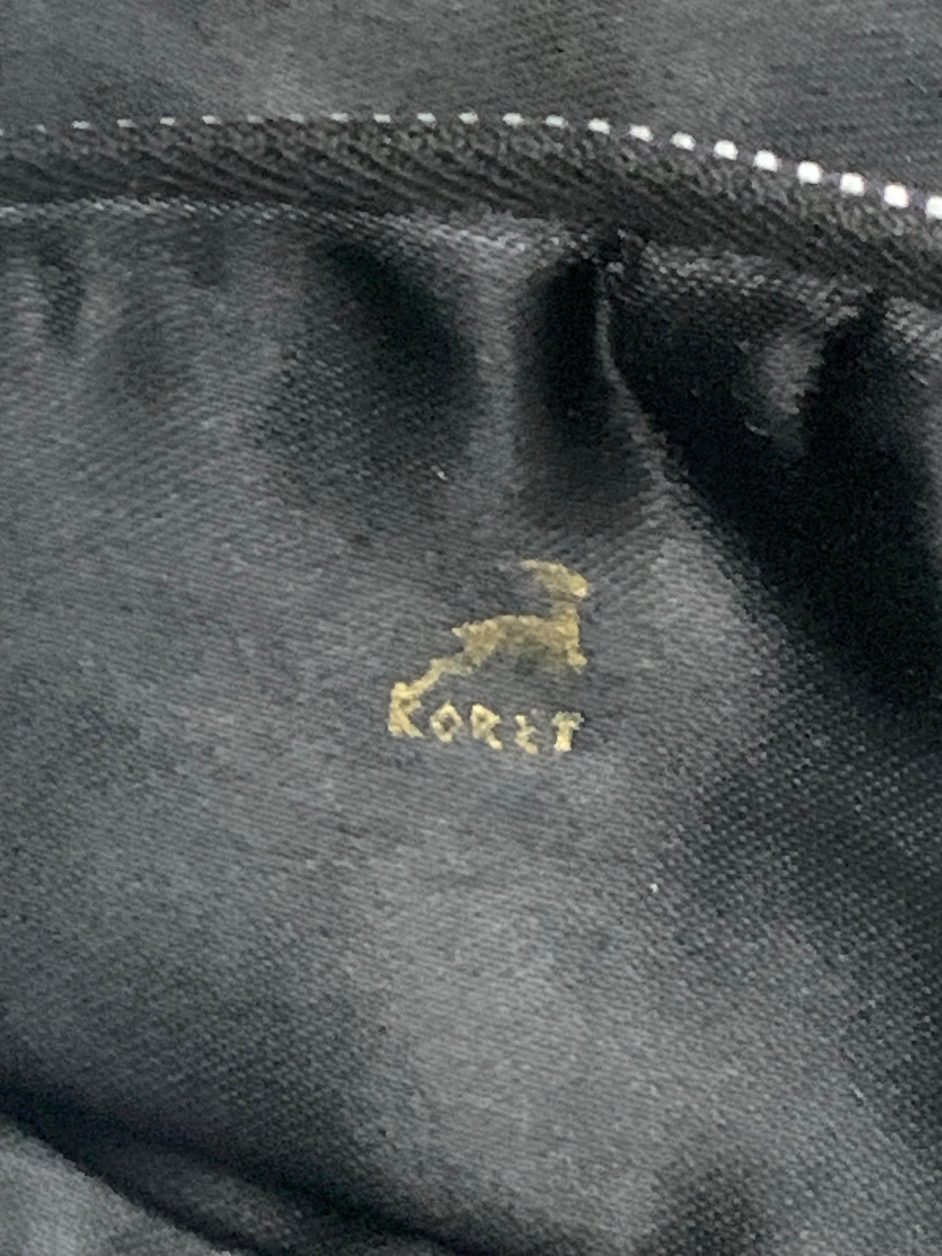 Borsa Koret degli anni '40 con paillettes a righe nere e oro e chiusura con cerniera a molla in vendita 3