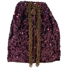 1940s Koret Maroon Sequin Evening Arm Bag