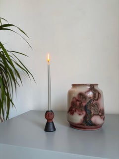 1940s L. Hjorth Gray, Rose Marble Glaze Vase, Denmark