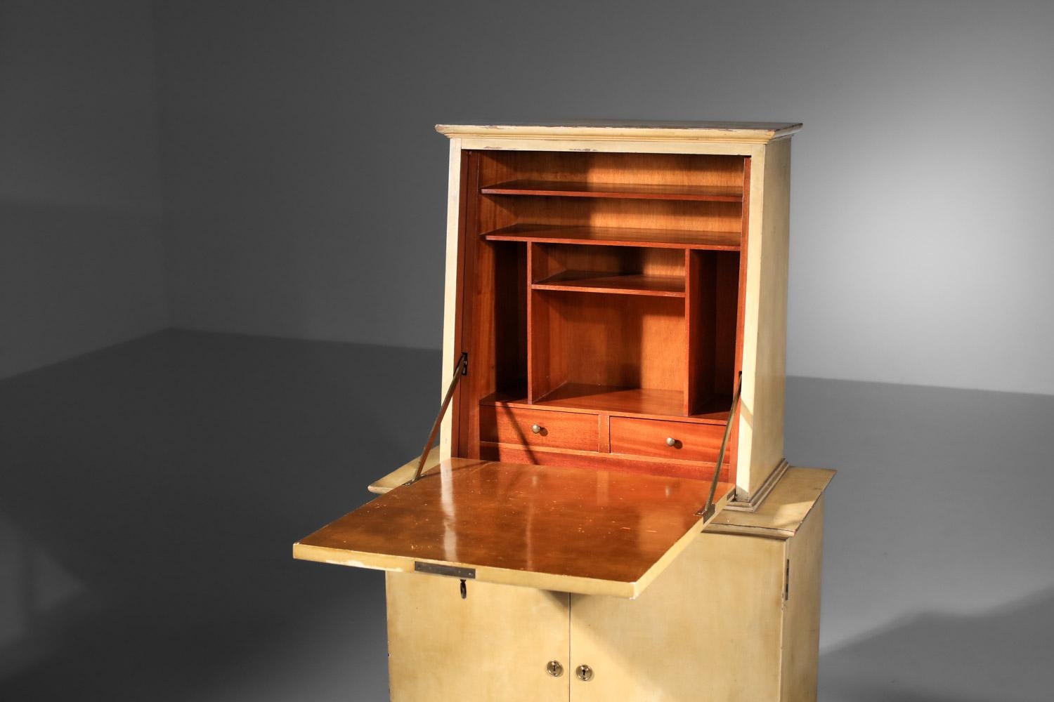 1940s lacquered wood writing desk attributed to René Drouet French art deco For Sale 3