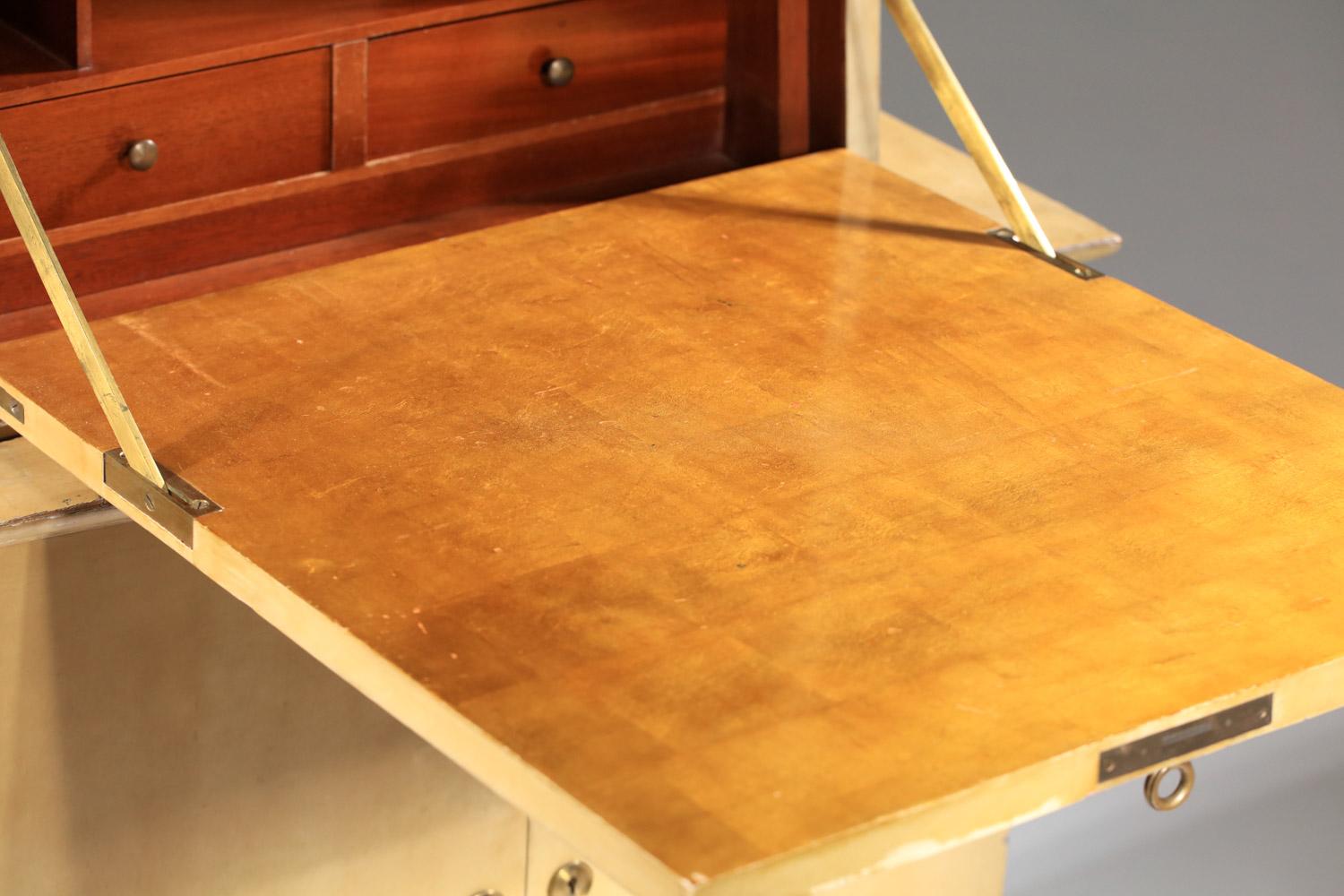 1940s lacquered wood writing desk attributed to René Drouet French art deco For Sale 5