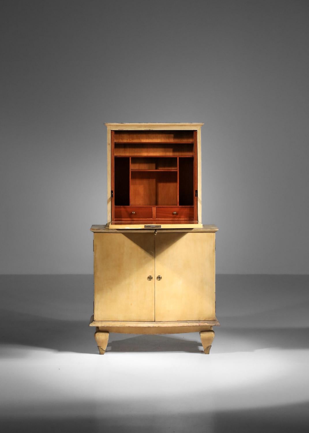 1940s lacquered wood writing desk attributed to René Drouet French art deco For Sale 2