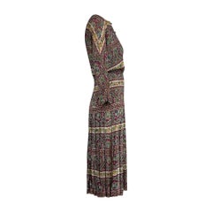 1940s L'Aiglon Heraldic Style Novelty Print Rayon Dress