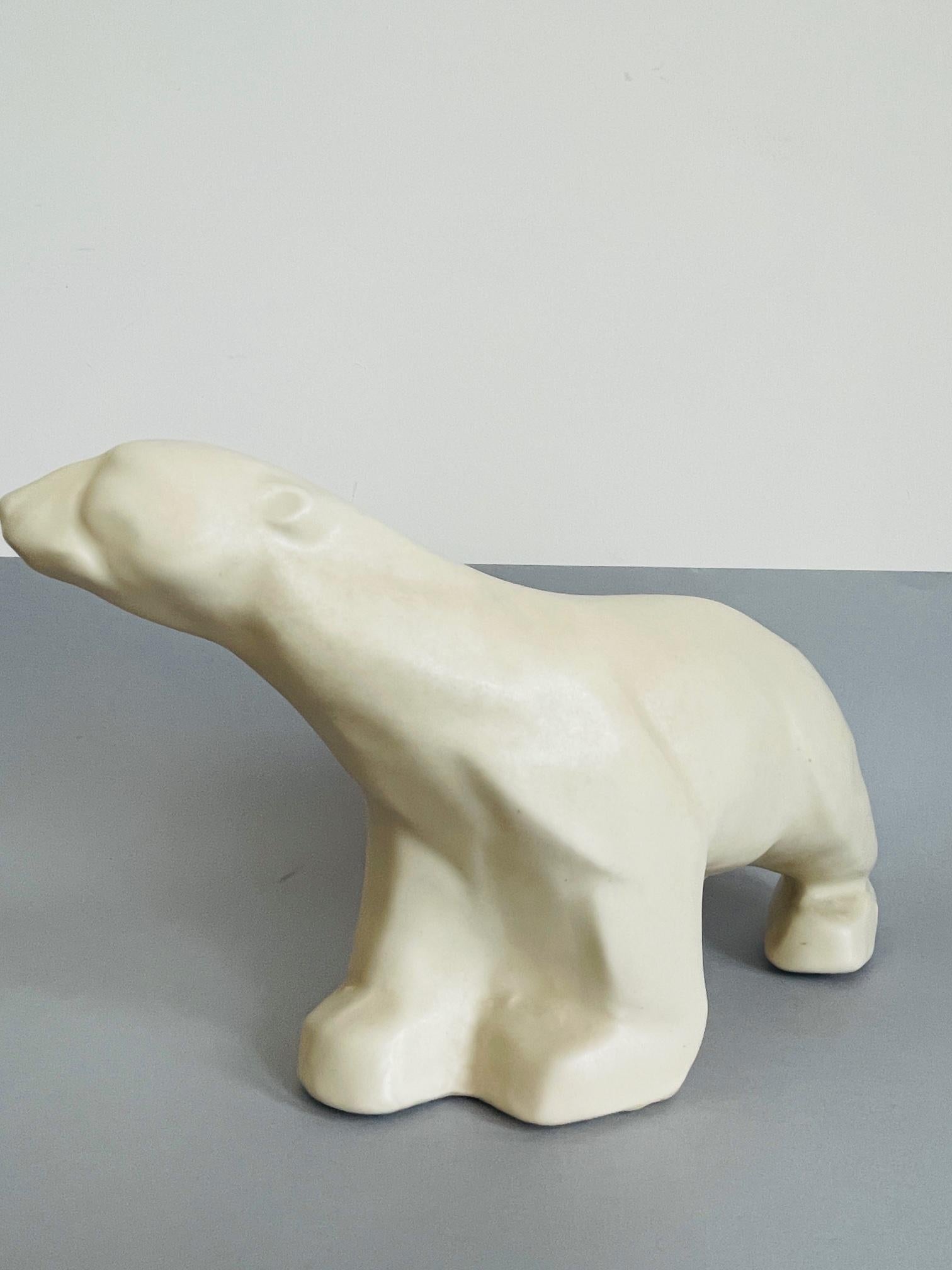 1940's Langley Art Ceramic Polar Bear. Large Ceramic Art Deco Piece Langley Mill 5