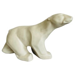 1940's Langley Art Ceramic Polar Bear. Large Ceramic Art Deco Piece Langley Mill