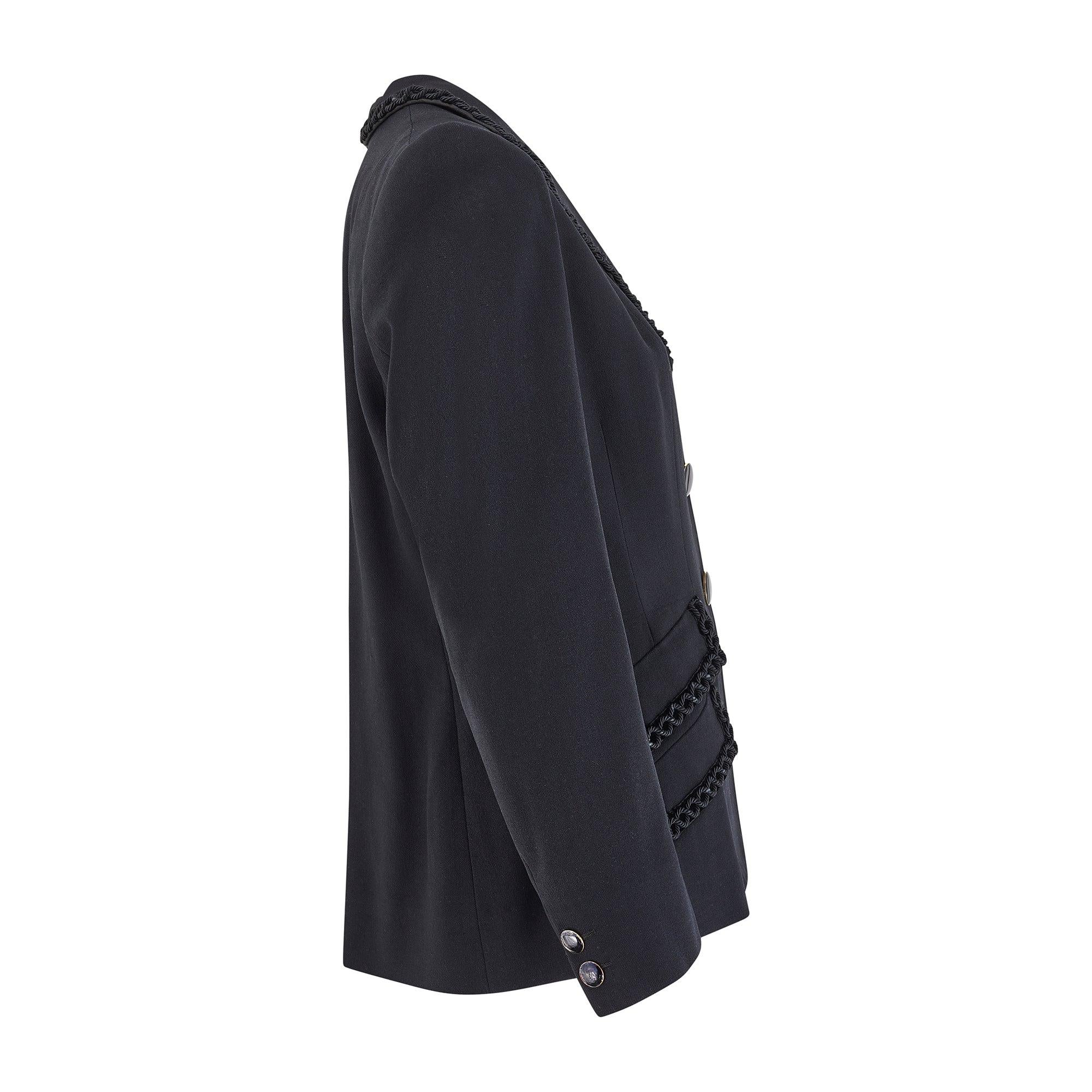 A rare survivor and early couture blazer jacket designed by the House of Lanvin.  It almost certainly straddles the WWII time period or just after, circa mid 1930s - to late 1940s. Lanvin is the oldest French luxury fashion house still in operation