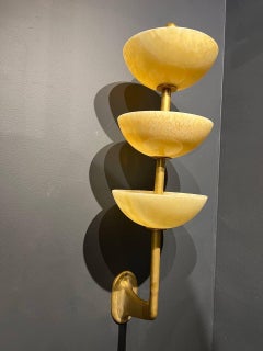 Grandi lampade in alabastro degli anni '40