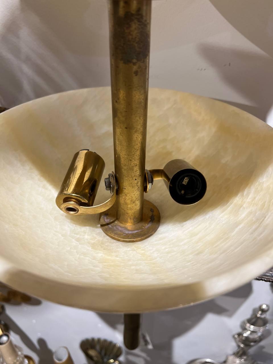 1940s Large Alabaster Sconces For Sale 1