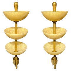 1940s Large Alabaster Sconces
