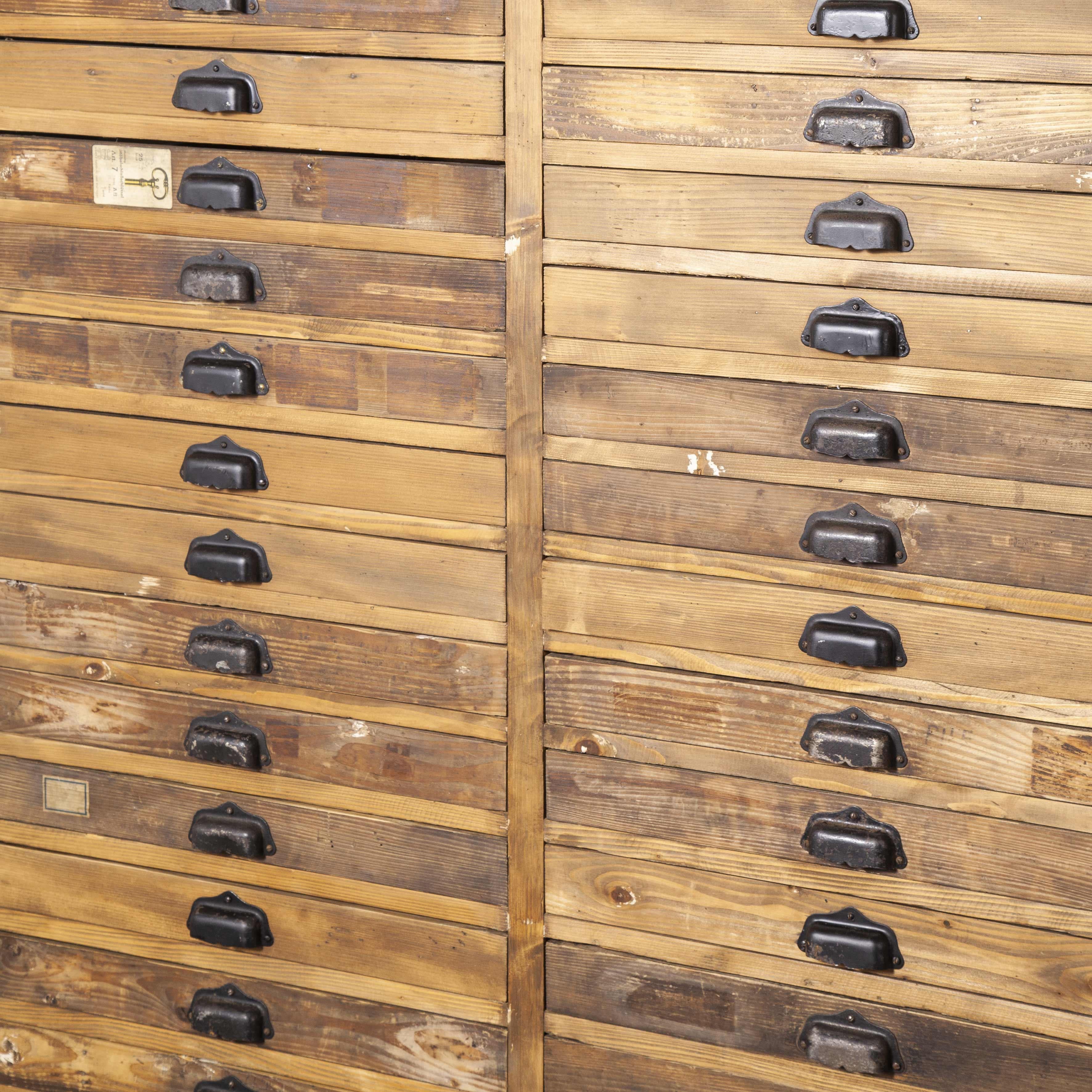 1940s Large Bank of French Industrial Multi Drawers, Chest of Drawers 11