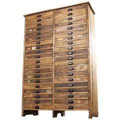 1940s Large Bank of French Industrial Multi Drawers, Chest of Drawers