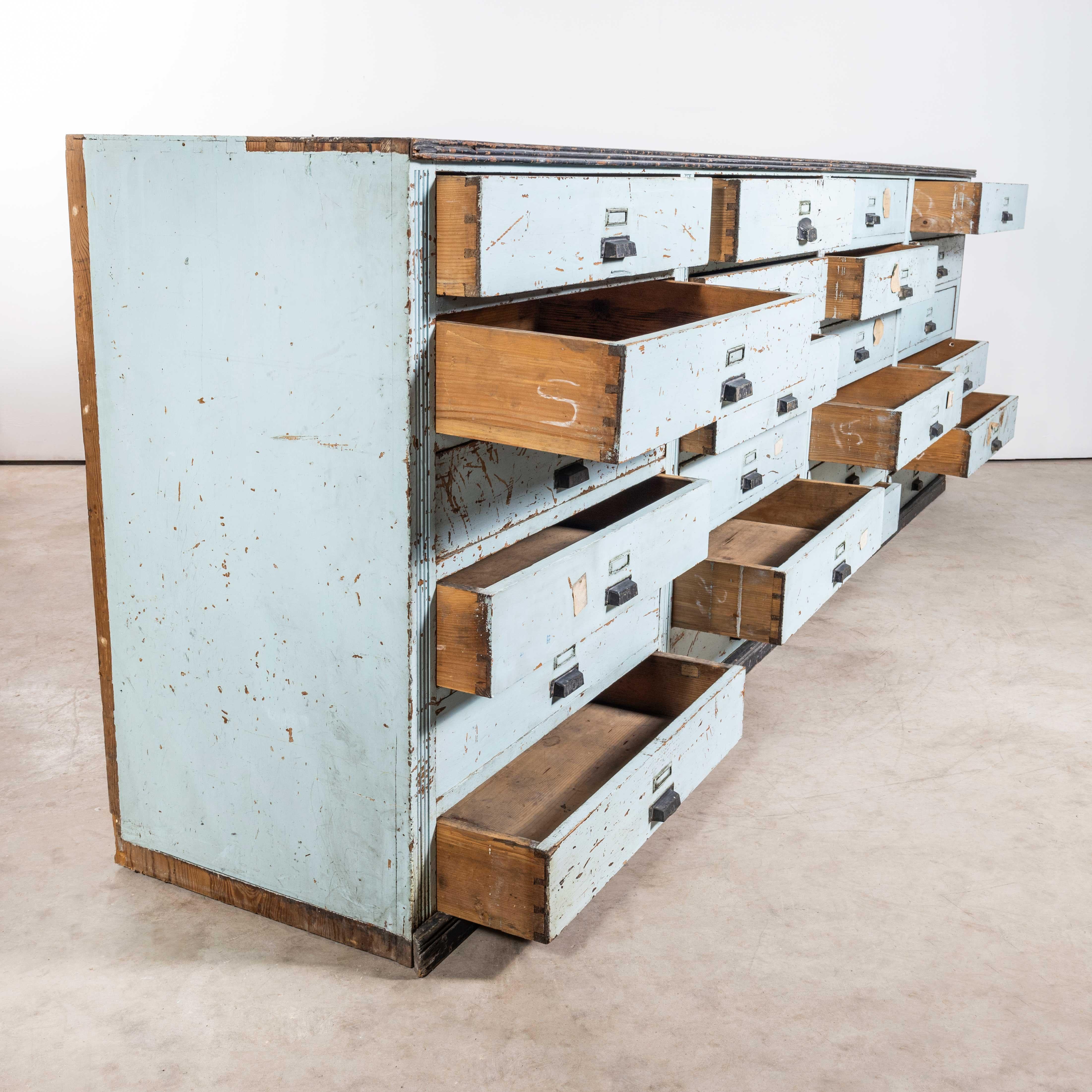 1940's Large Bank Of French Workshop Drawers - Twenty Four Drawers For Sale 5