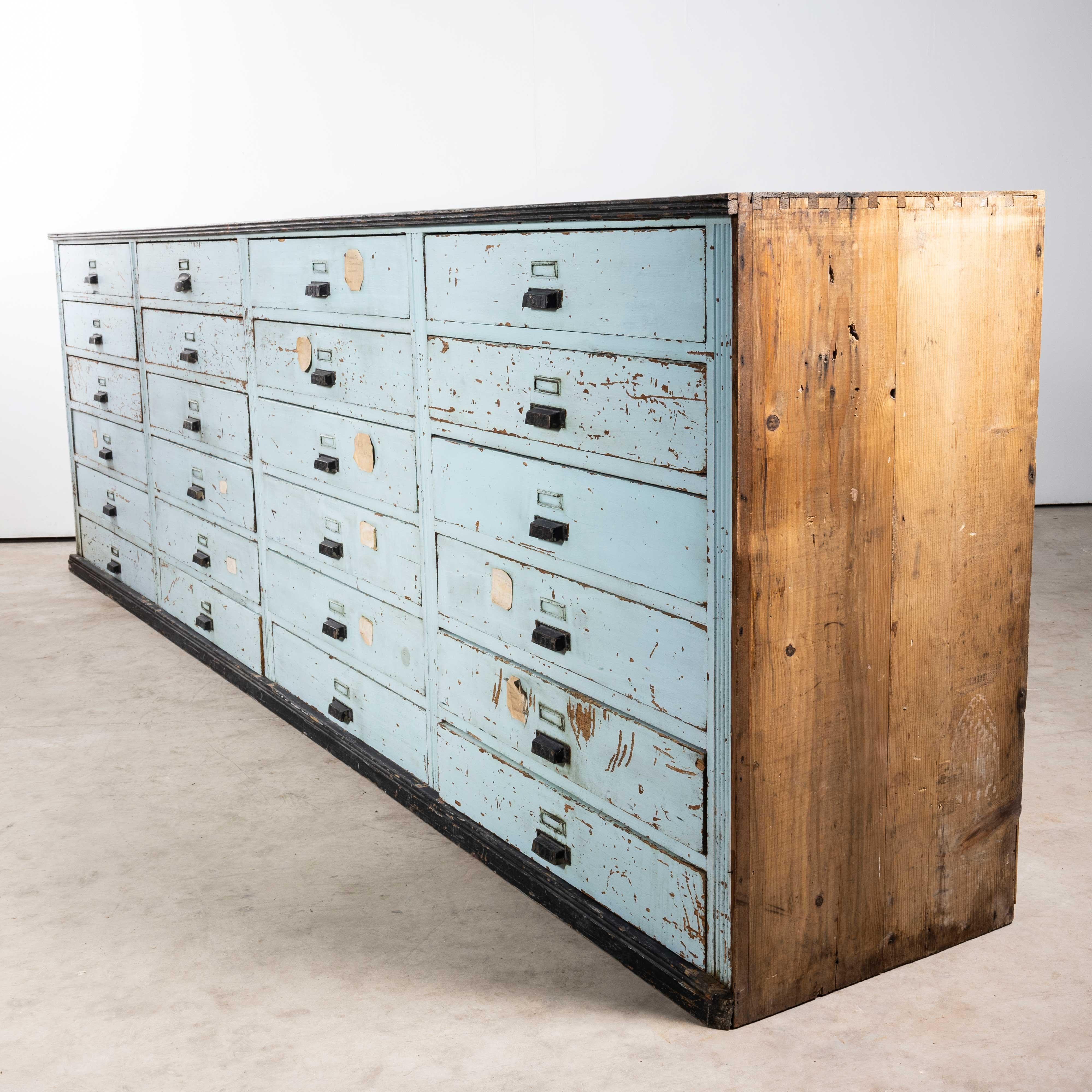1940's Large Bank Of French Workshop Drawers - Twenty Four Drawers For Sale 8
