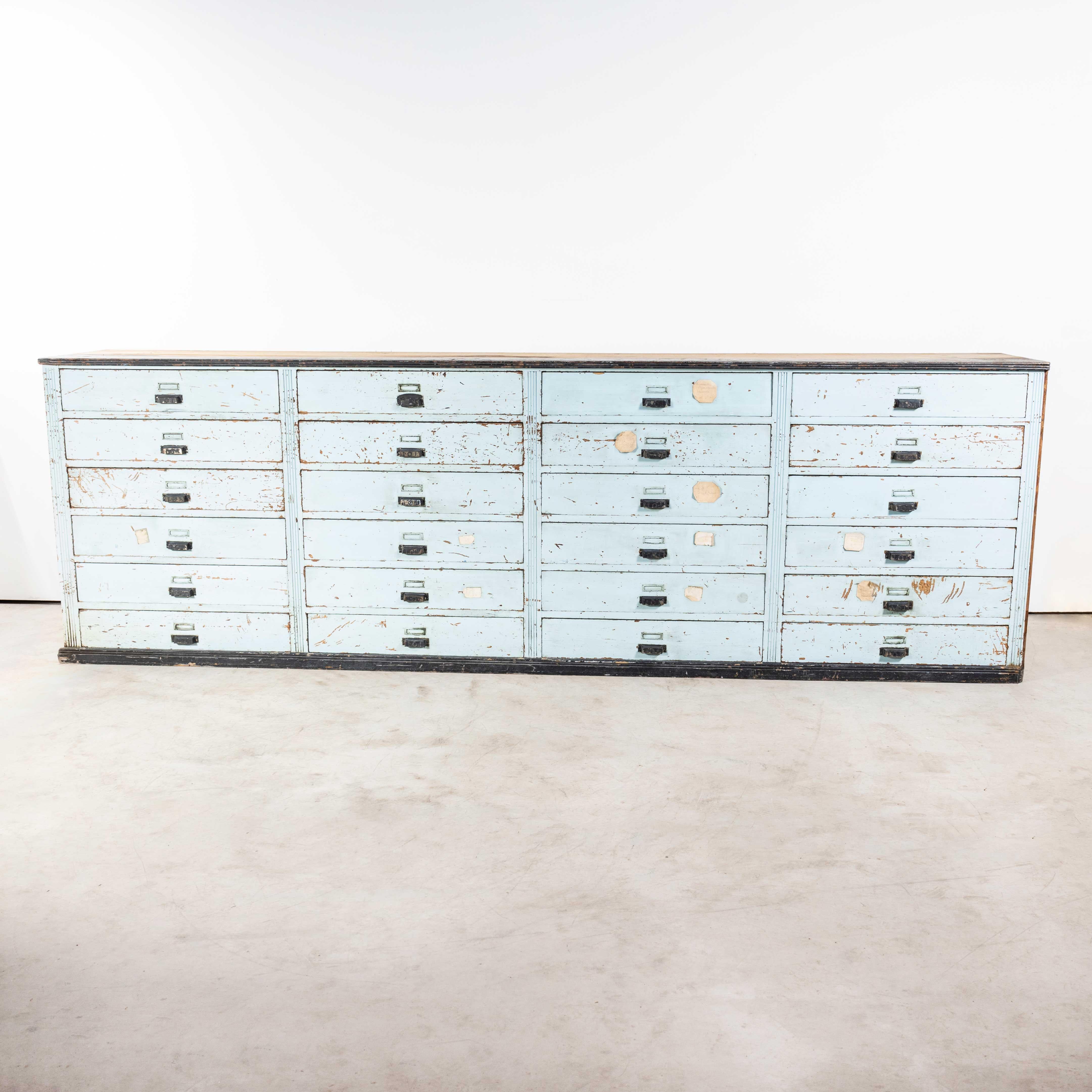 1940's Large Bank Of French Workshop Drawers - Twenty Four Drawers For Sale 1
