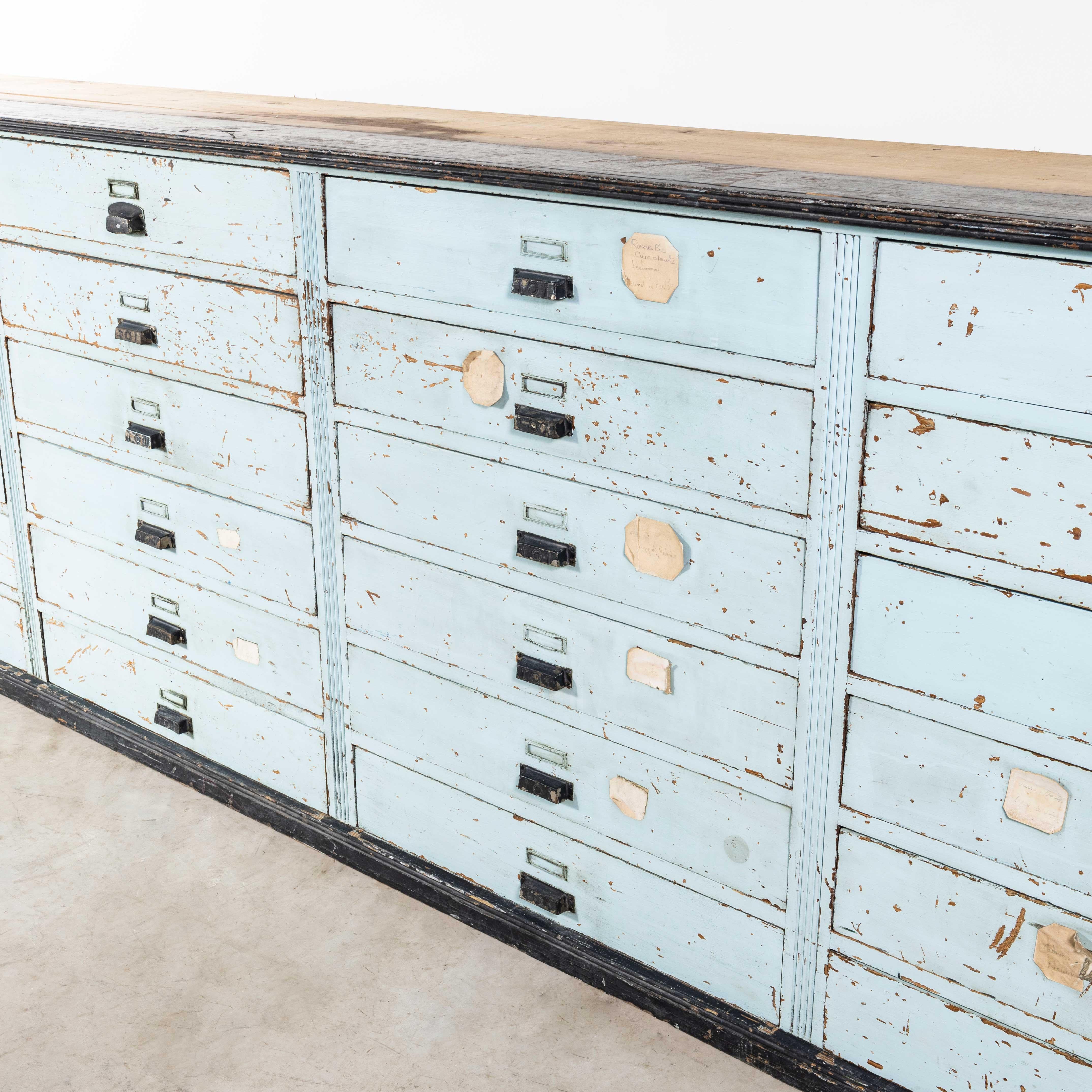 1940's Large Bank Of French Workshop Drawers - Twenty Four Drawers For Sale 3